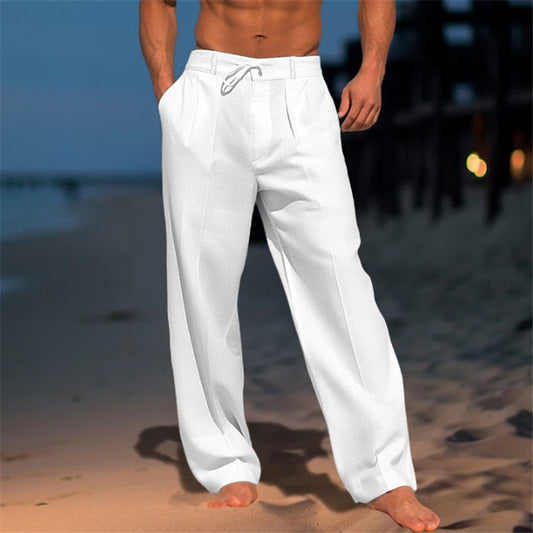 Men’s Casual Pants – Relaxed Fit – Drawstring Waist – Full Length