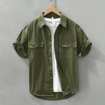 Men’s Workwear Shirt – Relaxed Fit – Button-Down – Short Sleeve – Natural Fibers