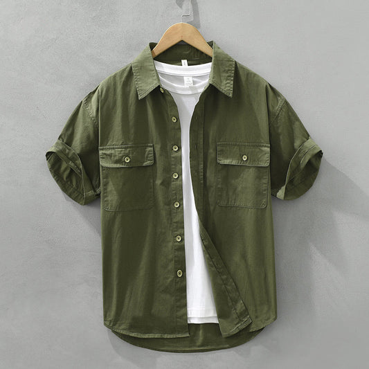 Men’s Workwear Shirt – Relaxed Fit – Button-Down – Short Sleeve – Natural Fibers