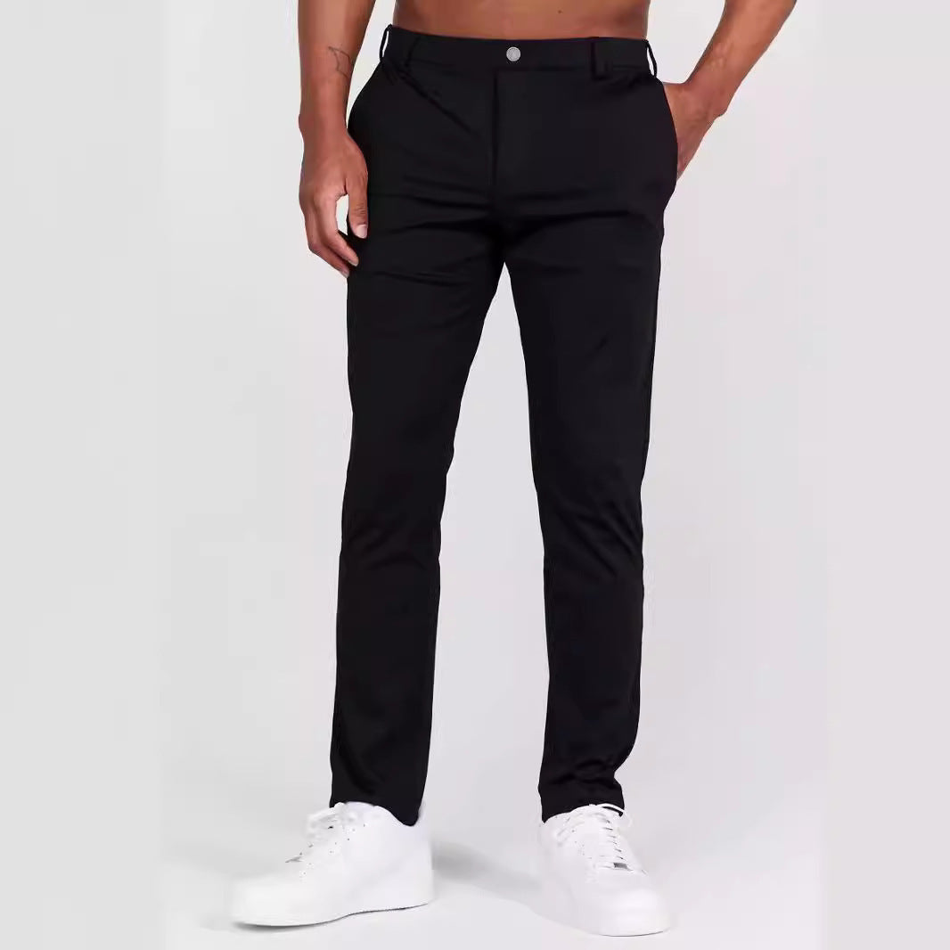 Men’s Pants – Slim Fit – Breathable Blend – Full Length – Rear Pockets – Smart Casual