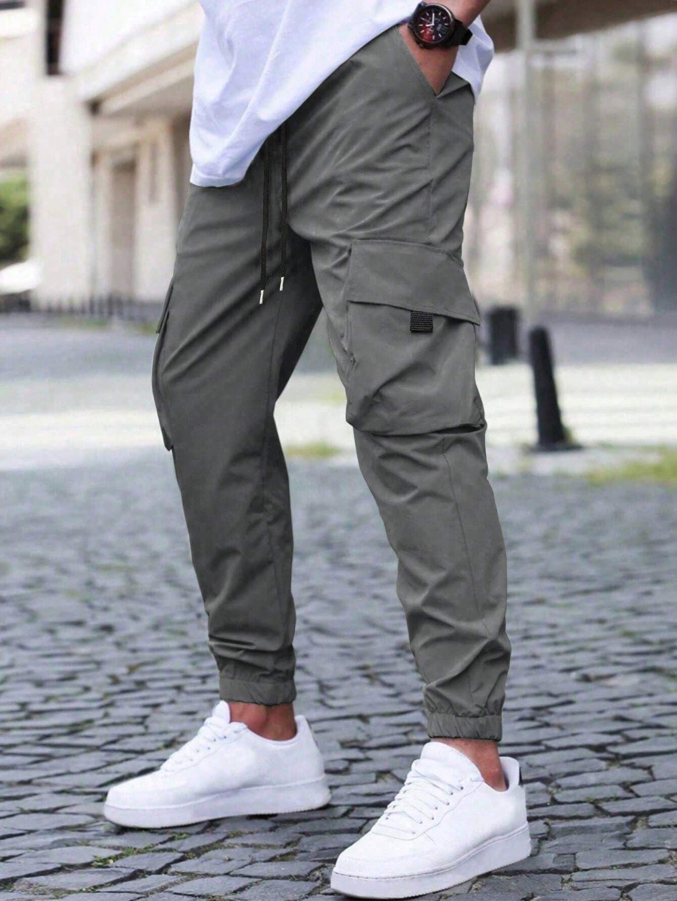 Men’s Cargo Jogger Pants – Relaxed Fit – Breathable Blend – Drawstring Waist – Elastic Cuffs