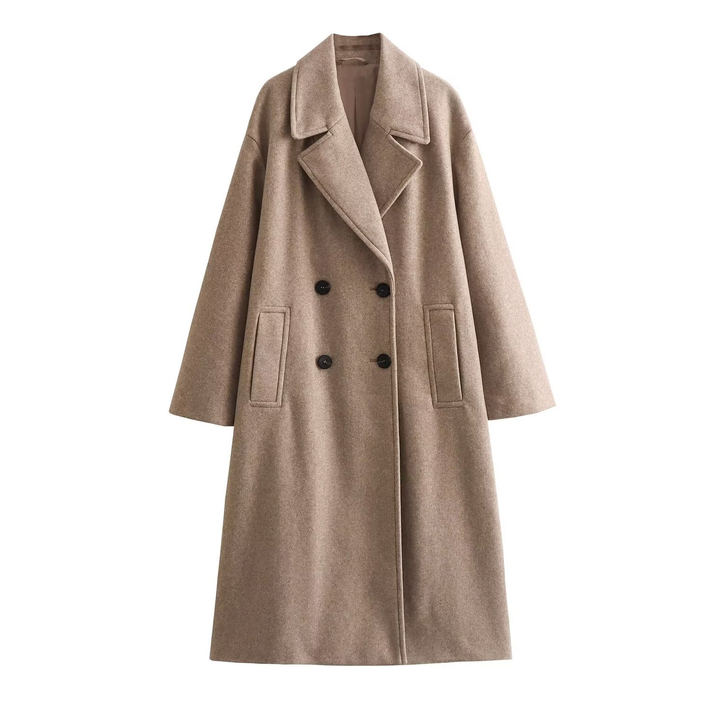 Elena Classic Overcoat | Double-Breasted Relaxed Fit Winter Coat