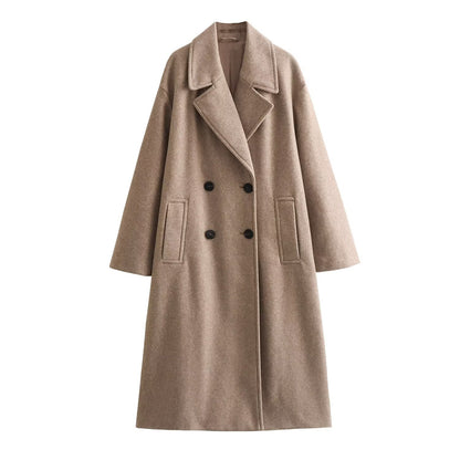 Elena Classic Overcoat | Double-Breasted Relaxed Fit Winter Coat