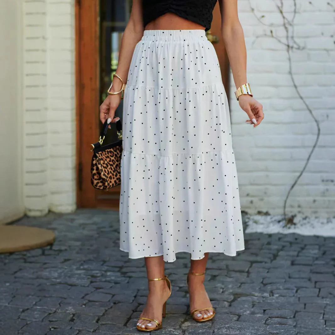 Women's Midi Skirt - Flowing Fit - Elastic Waist