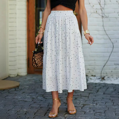 Women's Midi Skirt - Flowing Fit - Elastic Waist