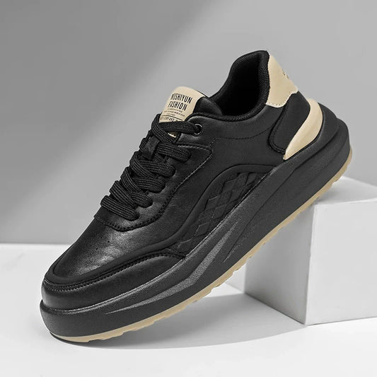 Men’s Low-Top Sneakers – Streamlined Fit – Quilted Detail – Thick Cushioned Sole
