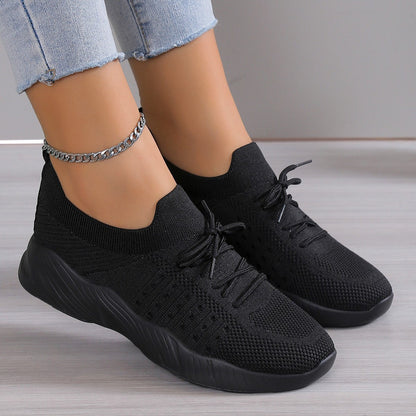 Women’s Sports Shoes – Soft Knit Upper – Cushioned Sole – Lace-Up Fit