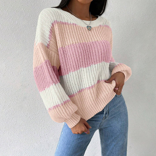 Women’s Sweater – Chunky Knit – Oversized Fit – Crew Neck – Long Sleeve Casual
