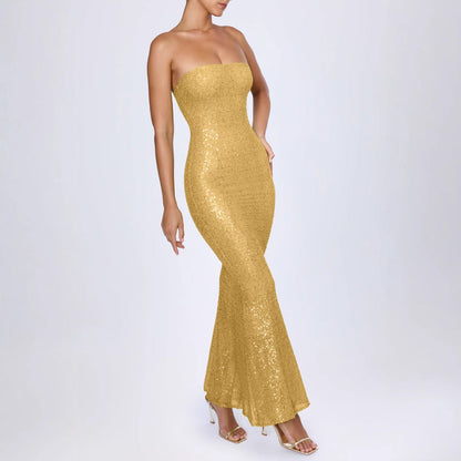 Women’s Evening Gown – Strapless – Slim Fit – Sequin Embellished – Full Length