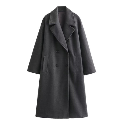 Elena Classic Overcoat | Double-Breasted Relaxed Fit Winter Coat