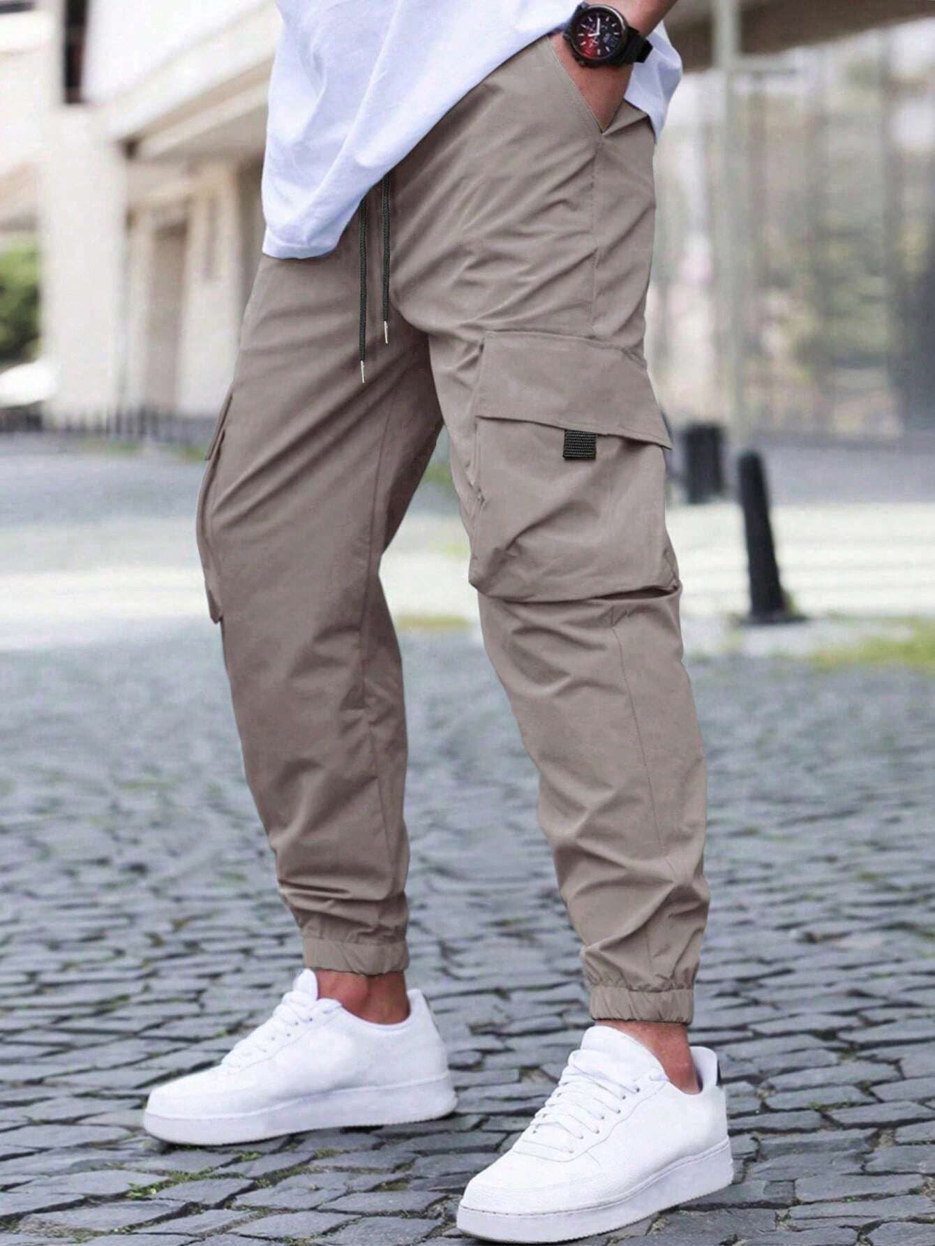 Men’s Cargo Jogger Pants – Relaxed Fit – Breathable Blend – Drawstring Waist – Elastic Cuffs