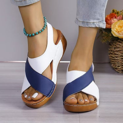 Women’s Sandals – Open Toe Cross Strap – Cushioned Insole – Lightweight Casual Fit