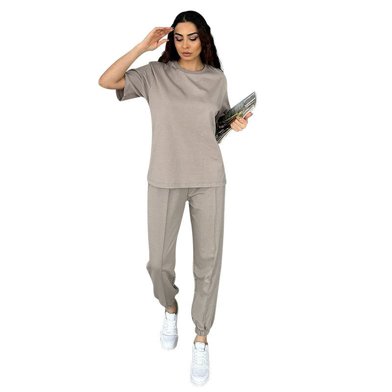 Women’s Pullover Set – Cotton Blend – Relaxed Fit – Tapered Leg – Casual Wear