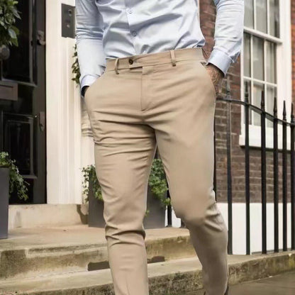 Men’s Trousers – Slim Fit – Cotton Blend – Tapered Leg – Business Casual Wear