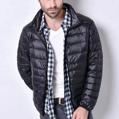 Men’s Quilted Coat – Slim Fit – Stand Collar – Lightweight Weather-Resistant Outerwear