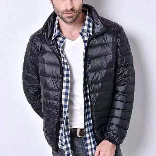 Men’s Quilted Coat – Slim Fit – Stand Collar – Lightweight Weather-Resistant Outerwear