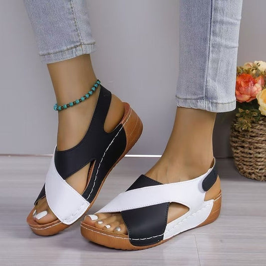 Women’s Sandals – Open Toe Cross Strap – Cushioned Insole – Lightweight Casual Fit
