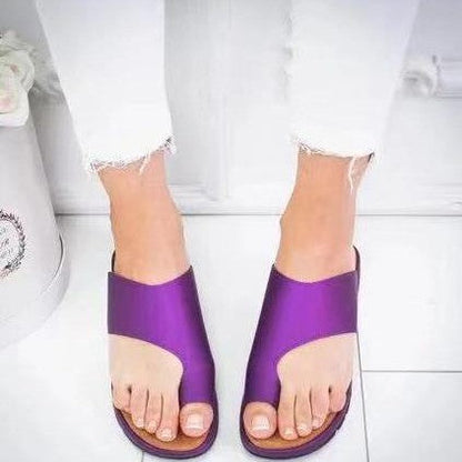 Women’s Wedge Heel Slippers – Orthopedic Support – Open Toe – Slip-On Fit – Casual Wear