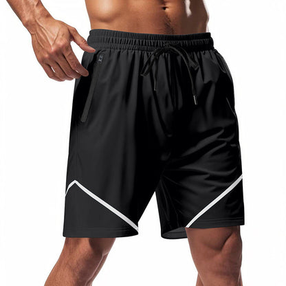 Men’s Athletic Shorts – Quick Dry – Loose Fit – Knee Length – Zipper Pockets – Drawstring