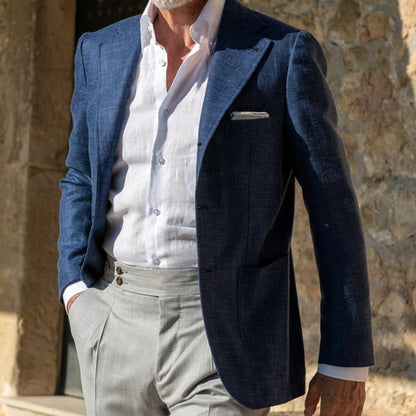 Men’s Blazer – Slim Fit – Breathable Blend – Single-Breasted 2-Button – Notch Lapel