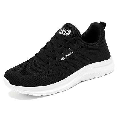 Women’s Running Shoes – Soft Knit – Cushioned Sole – Lace-Up Low Top Supportive Fit