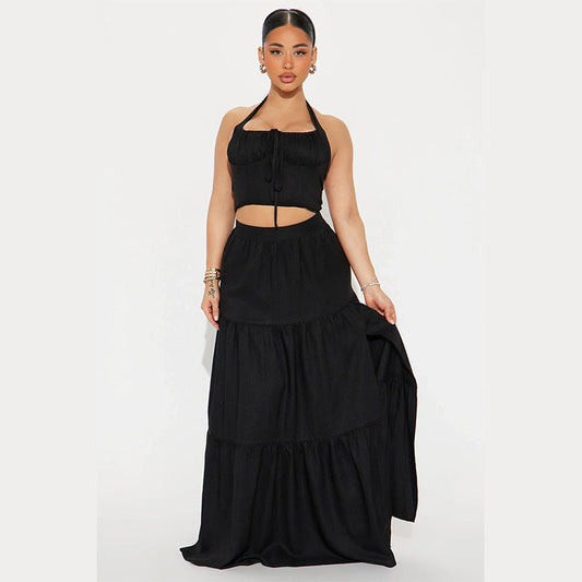 Women’s Maxi Skirt – High Waist – Tiered Design – Flowing Fit – Lightweight Breathable Fabric