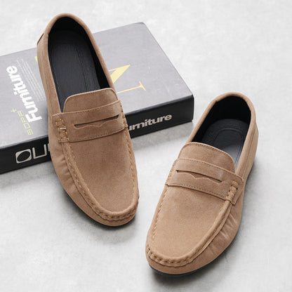 Men’s Loafers – Suede Finish – Slip-On – Moc Toe – Casual Fit