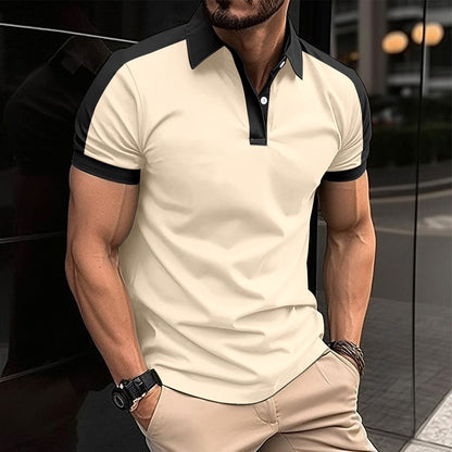 Men’s Polo Shirt – Slim Fit – Contrast Collar – Breathable Natural Fibers
