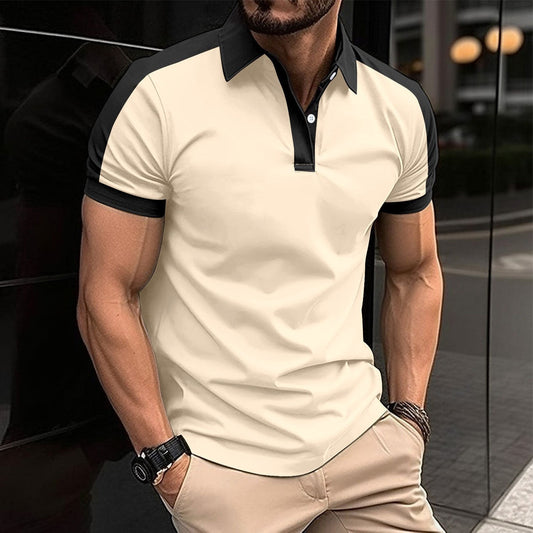 Men’s Polo Shirt – Slim Fit – Contrast Collar – Breathable Natural Fibers