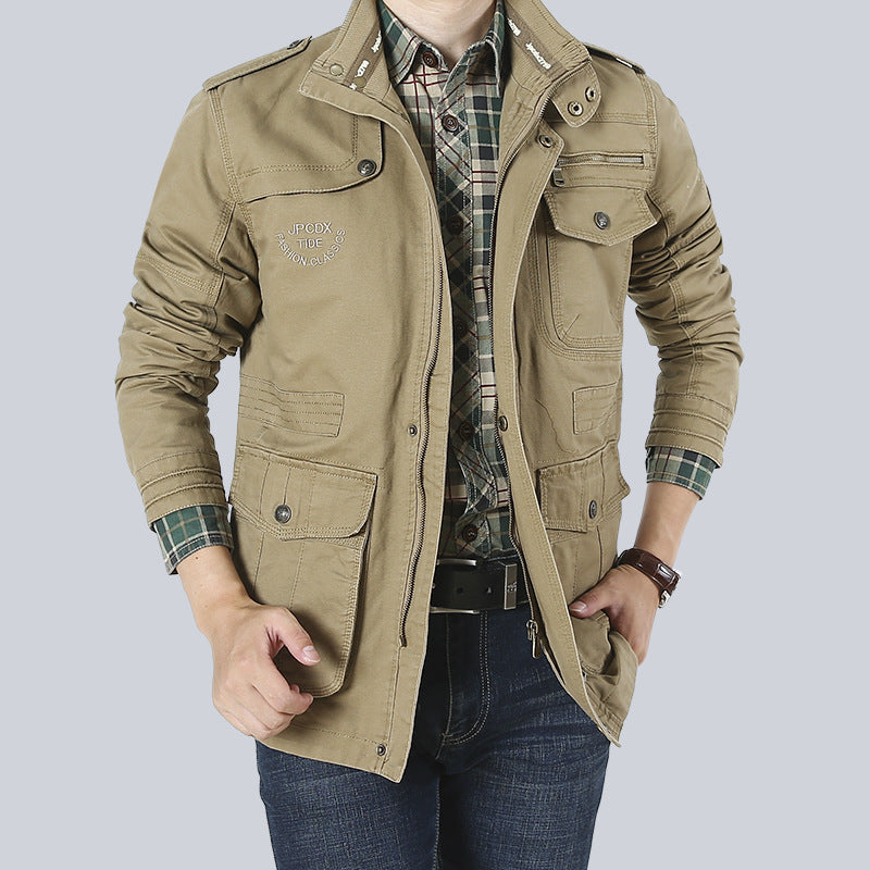 Men’s Utility Jacket – Relaxed Fit – Breathable Blend – Multi-Pocket Workwear Style