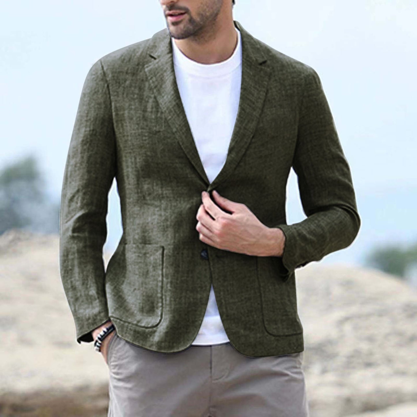 Men’s Blazer – Slim Fit – Breathable Blend – Single Breasted – Notch Lapel