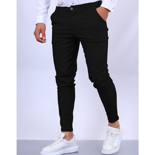 Men’s Slim Fit Trousers – Tapered Leg – Breathable Blend – Smart Casual Office Wear