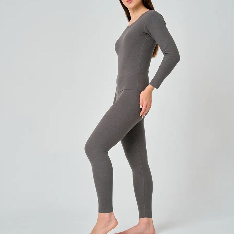 Women’s Lounge Set – Slim Fit – Stretch Fabric – Long Sleeve Top & Full-Length Pants