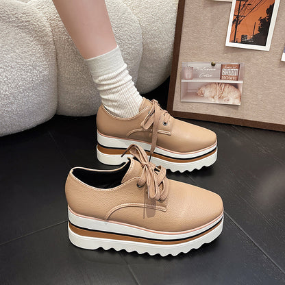 Amelia Low-Top Platform Sneakers | Lace-Up Layered Sole Sneakers