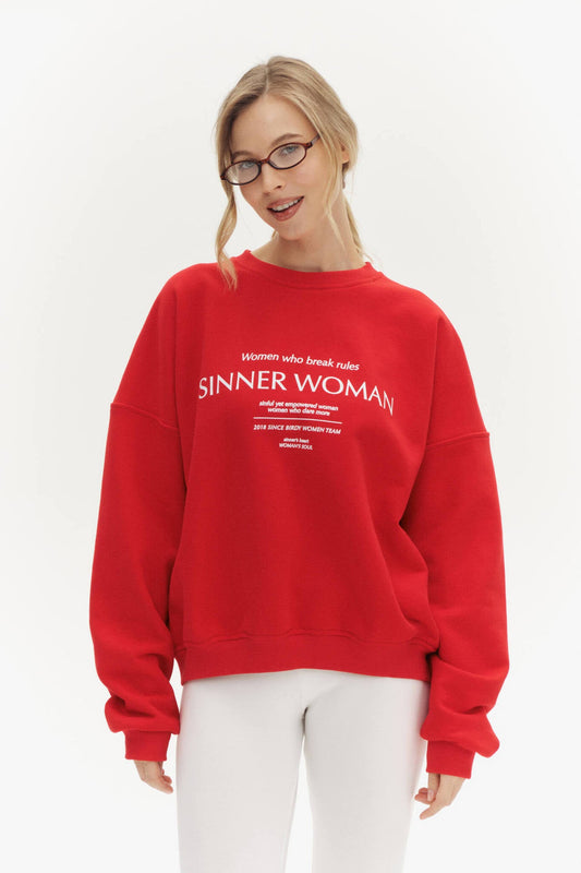 Women’s Sweatshirt – Oversized Fit – Crew Neck – Soft Knit – Graphic Front