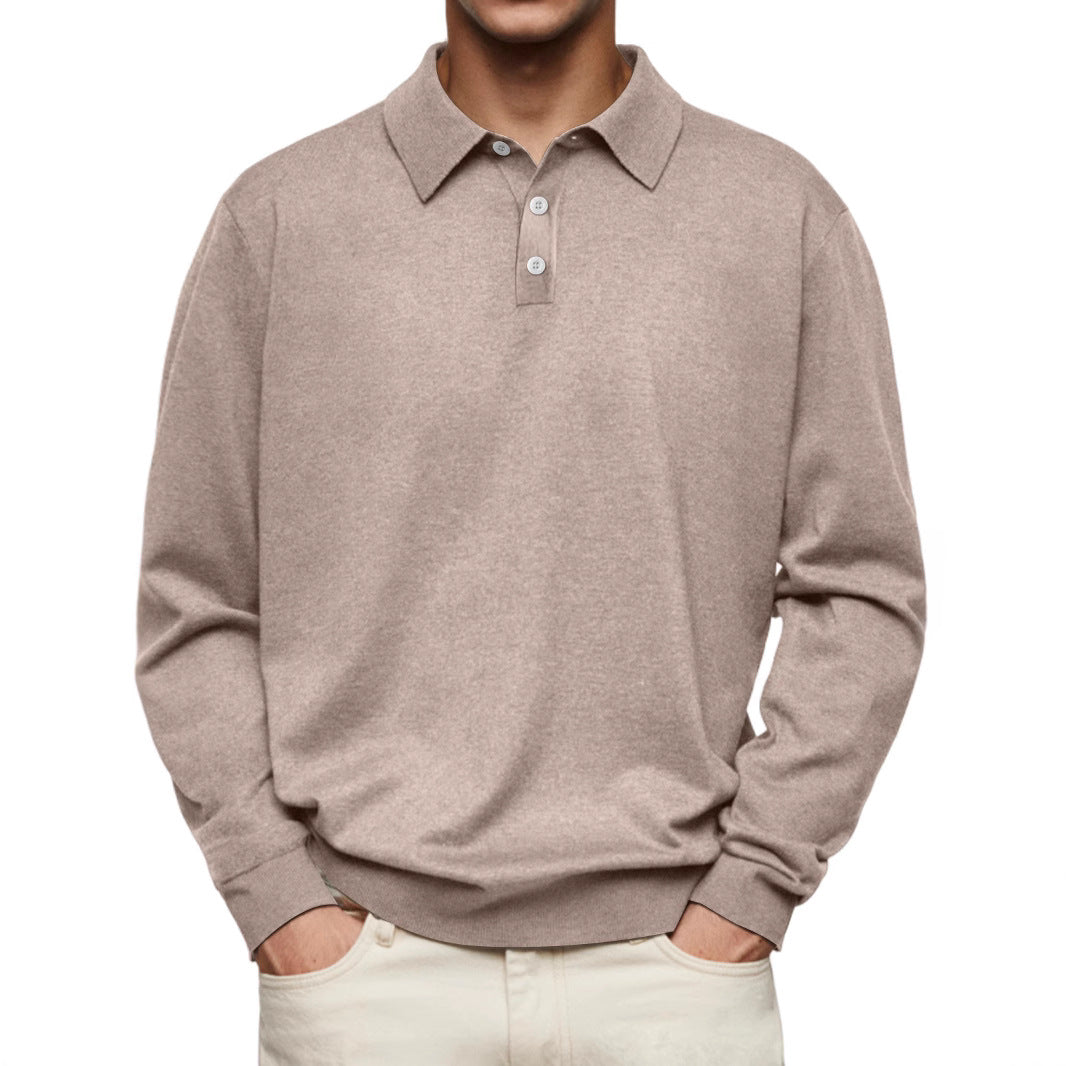 Men’s Polo Shirt – Soft Knit – Relaxed Fit – Long Sleeve Casual Style