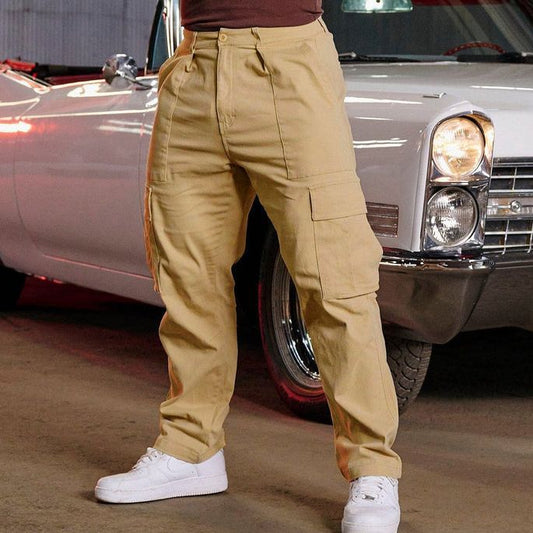 Men’s Cargo Pants – Loose Fit – Straight Leg – Breathable Blend – Utility Pockets