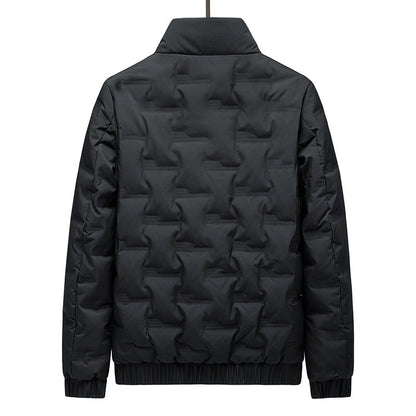 Freddie Quilted Relaxed Fit Down Jacket | Standing Collar Hip-Length Jacket