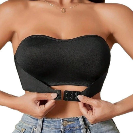 Women’s Strapless Bra – Push-Up Padding – Seamless Fit – Breathable Blend – Hook Closure