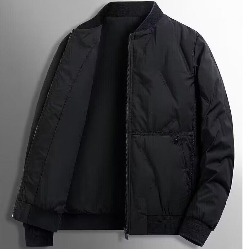 Men’s Quilted Jacket – Regular Fit – Insulated Padding – Ribbed Trim – Zip Front