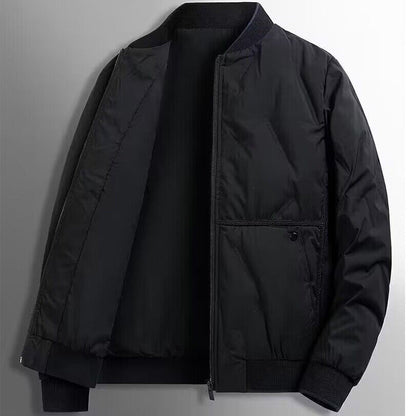 Men’s Quilted Jacket – Regular Fit – Insulated Padding – Ribbed Trim – Zip Front