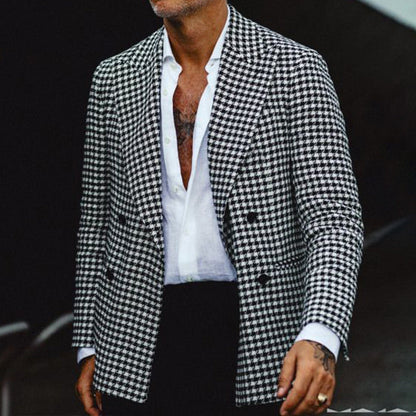 Men’s Blazer – Slim Fit – Check Pattern – Double Breasted – Formal Wear