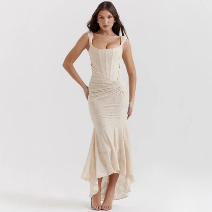 Women’s Evening Dress – Mermaid Fit – One Shoulder – Satin Finish – Ruched Waist