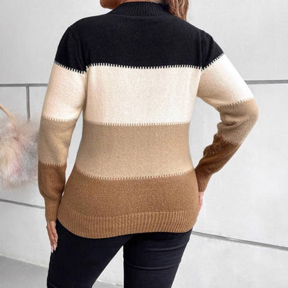 Women’s Crewneck Sweater – Knitted Wool Blend – Relaxed Fit – Long Sleeve Casual Layer