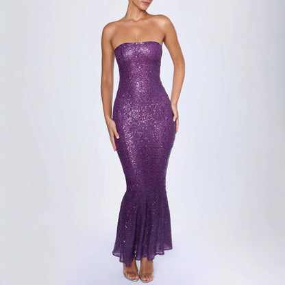 Women’s Evening Gown – Strapless – Slim Fit – Sequin Embellished – Full Length