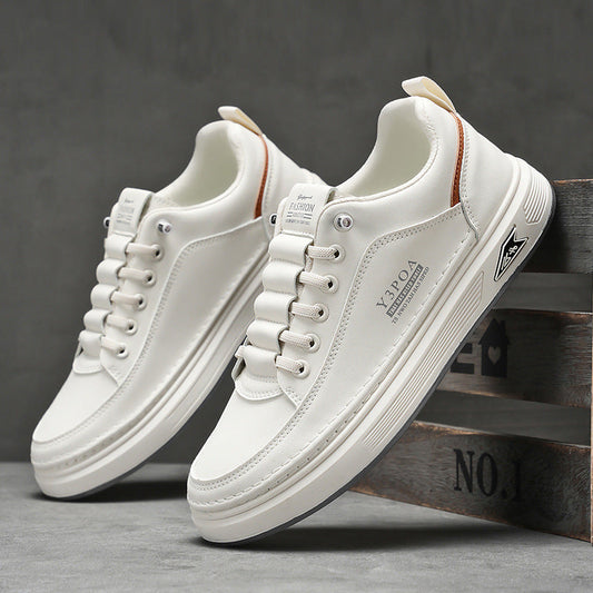 Men’s Sneakers – Synthetic Leather – Thick Sole – Lace-Up Street Style