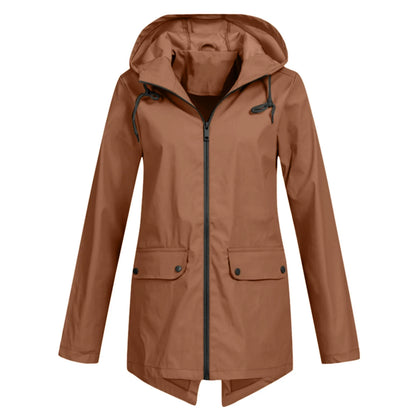 Women’s Windbreaker Jacket – Lightweight Hooded – Zip Front – Casual Fit
