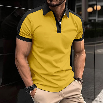 Men’s Polo Shirt – Slim Fit – Contrast Collar – Breathable Natural Fibers