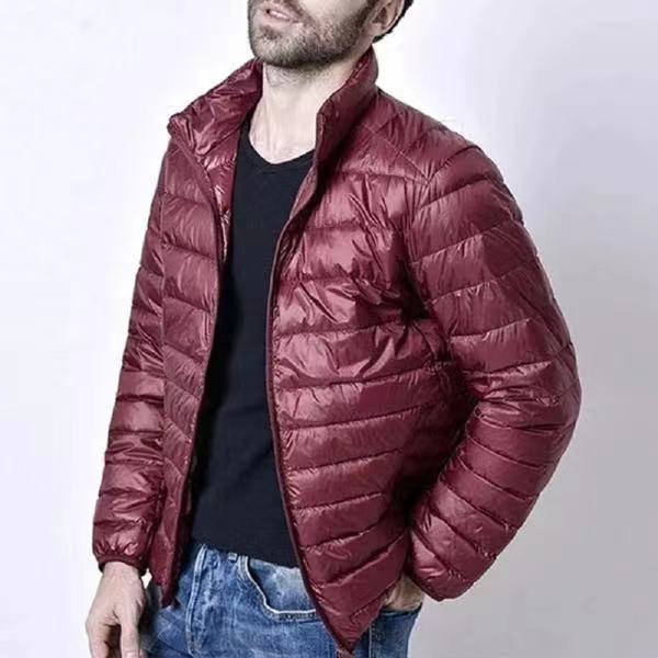 Men’s Quilted Coat – Slim Fit – Stand Collar – Lightweight Weather-Resistant Outerwear