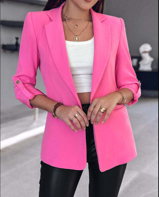 Women’s Blazer – Slim Fit – Structured Silhouette – Rolled Sleeve – Modern Lapel